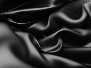 Abstract background luxury cloth. Smooth elegant black silk or satin