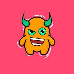 cartoon doodle devil with horns