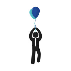businessman with balloon pictogram