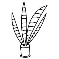 boho plant line icon