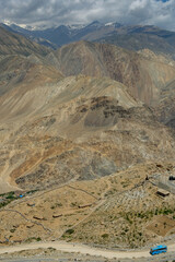 Fototapeta na wymiar Views of the Hangrang Valley from the village of Nako in Himachal Pradesh, India.