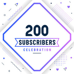 Thank you 200 subscribers celebration modern colorful design.