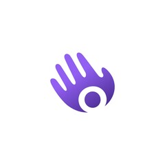 o letter hand palm hello logo vector icon illustration