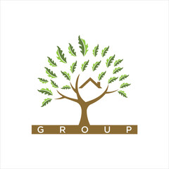 simple creative vector tree consulting logo design