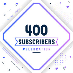 Thank you 400 subscribers celebration modern colorful design.