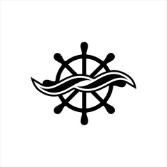 modern new sea ship wheel logo design