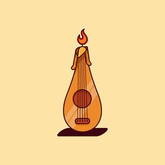 harp and candle mascot logo design vector illustration