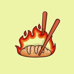 hot cake mascot logo design vector illustration