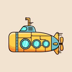 submarine mascot logo design vector illustration