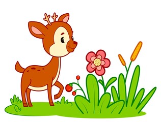 Obraz na płótnie Canvas Cute deer cartoon