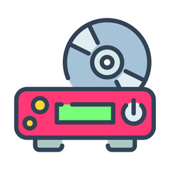 DVD Player vector Icon-  Modern style high quality vector illustration.