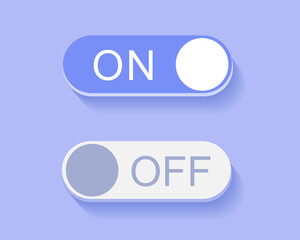 On and Off Toggle switch button. Design element for website and mobile apps. Vector illustration.