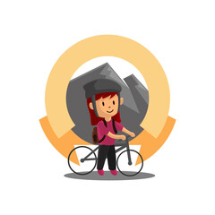 World Bicycle Day with Blank Ribbon Character Design Illustration