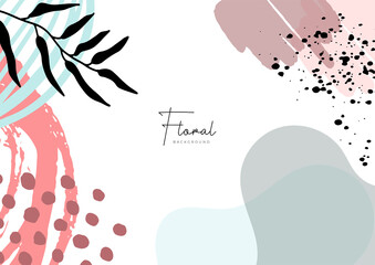 Banner background of creative minimalist hand draw illustrations floral outline lily pastel pink simple circle shape for wall decoration, postcard or brochure cover design, banner beauty website