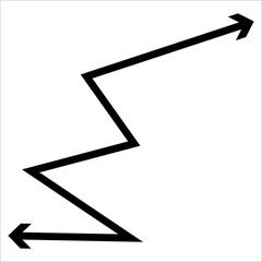 Black Arrow. Double-sided arrow. Vector illustration. It is directed in different directions