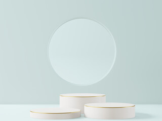 Cosmetic sky podium background for product presentation, for fashion magazine. - 3d rendering -