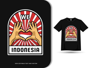 we love Indonesia hand sign t-shirt design