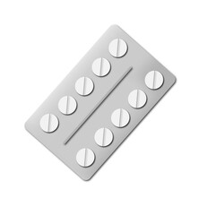 Blister icon with pills. Vector illustration .