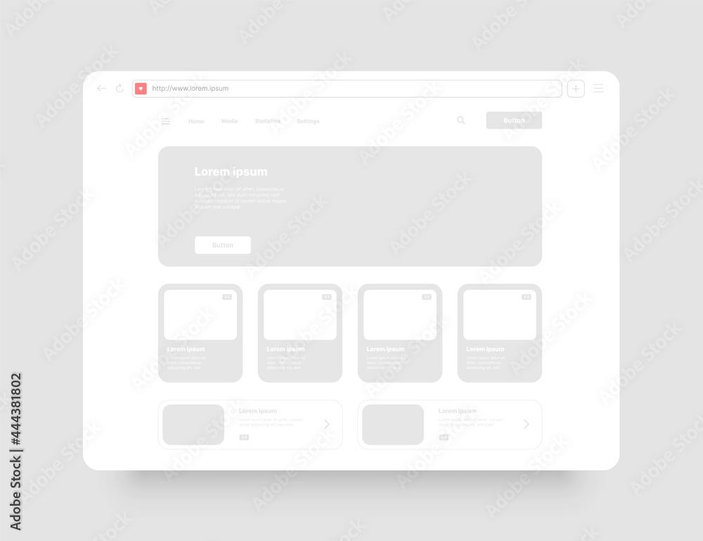 Poster web browser concept for your website presentation. wireframes screens. web window screen mockup.