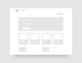 Web browser concept for your website presentation. Wireframes screens. Web window screen mockup. - obrazy, fototapety, plakaty