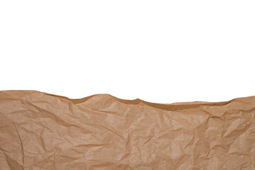 Fototapeta na wymiar Crumpled brown craft paper isolated on white background