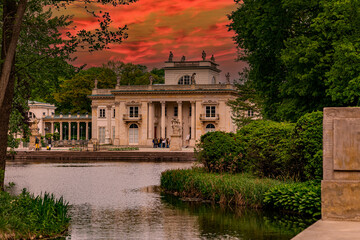 Ducal palace on the water in the garden