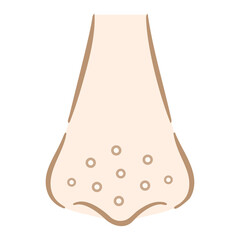 鼻の毛穴の白い角栓汚れ　おしゃれな手描き風	
