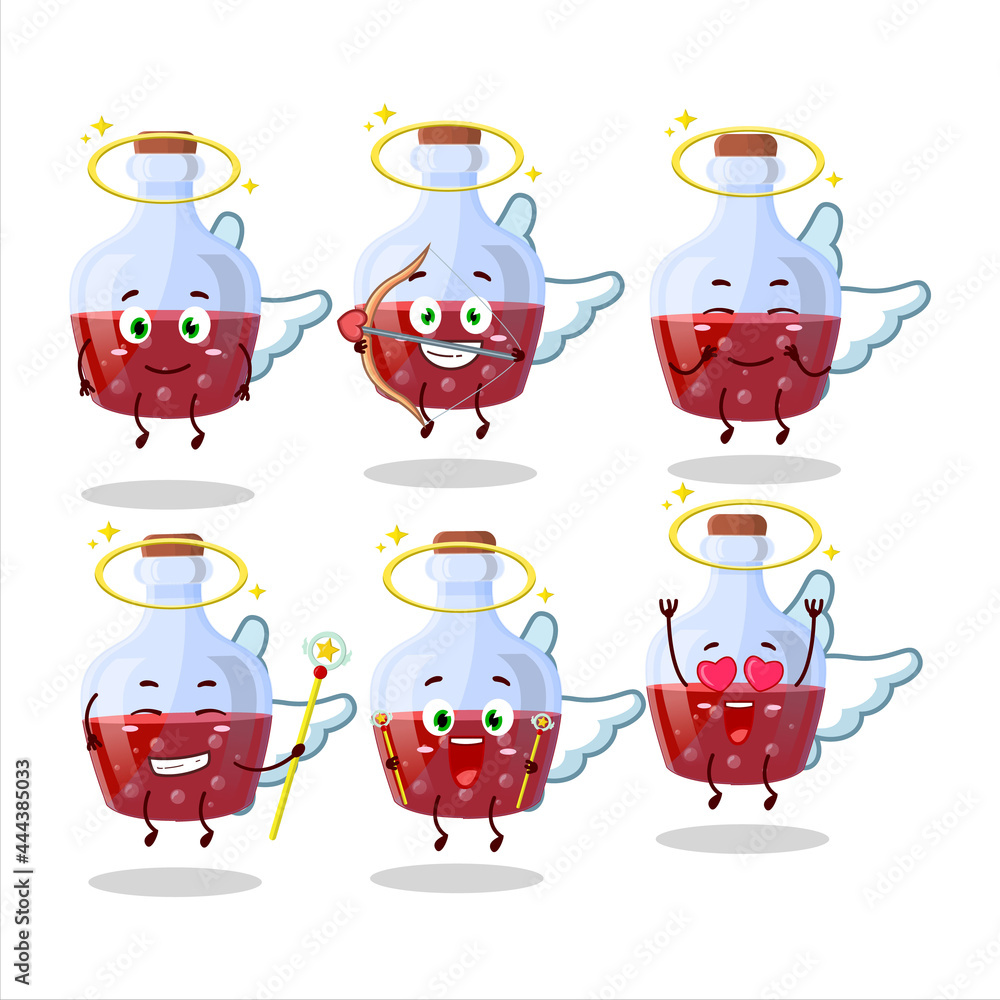 Poster red magic potion cartoon designs as a cute angel character