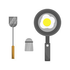 Illustration vector cartoon of cooking equipment of fried egg. Suitable for food product