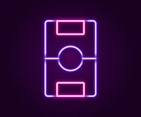 Glowing neon line Football table icon isolated on black background. Hockey table. Colorful outline concept. Vector