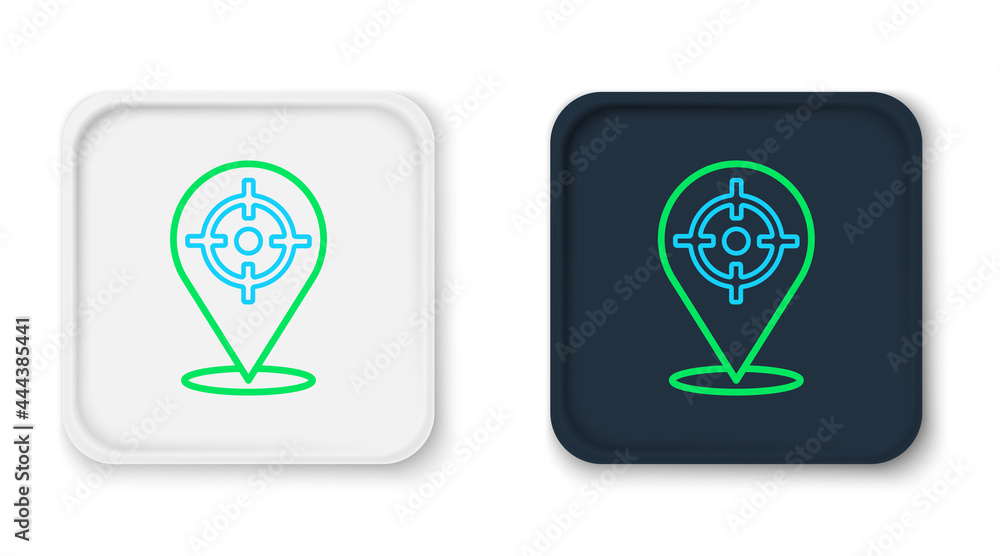 Poster line target sport icon isolated on white background. clean target with numbers for shooting range or