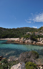 Cala Brigantina beach, little cove in Caprera island, Sardinia