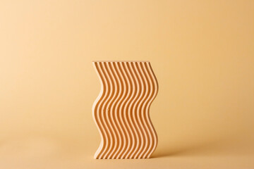 Composition with a concrete product in the style of minimalism on a delicate background