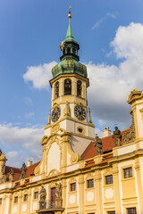 Fototapeta na wymiar Tower of the historic Loreto monastery in Prague, Czech Republic