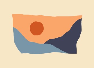 Trendy social media banner template with abstract organic shapes composition in contemporary collage minimal style