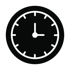 Clock vector Icon-  Glyph style high quality vector illustration.