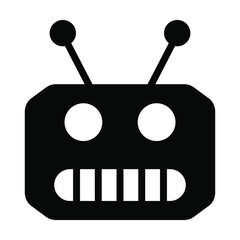Robot vector Icon-  Glyph style high quality vector illustration.