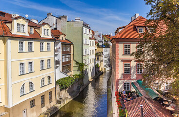 Fototapeta na wymiar Historic Certovka canal (Devils canal) in Prague, Czech Republic