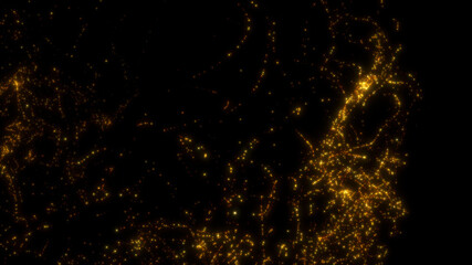 糸　金色　パーティクル　火の粉　火花　幻想的　粒子　キラキラ　ゴージャス　アワード　結婚式　結婚