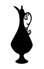 Silhouette of the Arab jug. Vector drawing