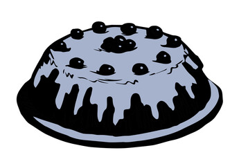 Tasty cake. Vector drawing cketch