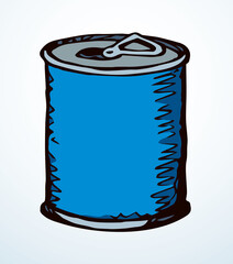 Can bottle. Vector drawing sketch