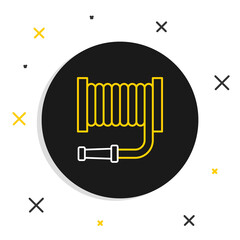 Line Fire hose reel icon isolated on white background. Colorful outline concept. Vector