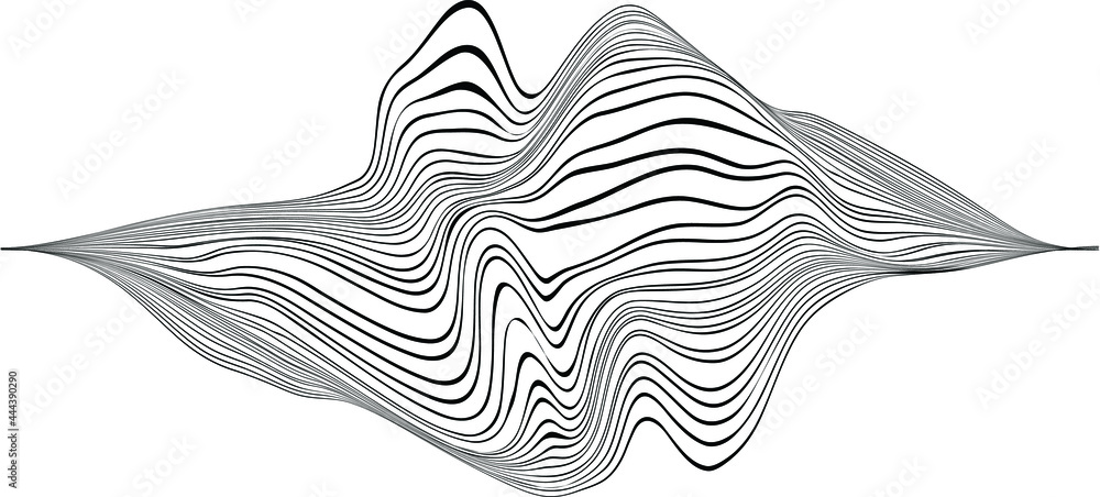 Poster design elements . abstract vector striped geometric background, horizontal hand drawn wavy lines pat