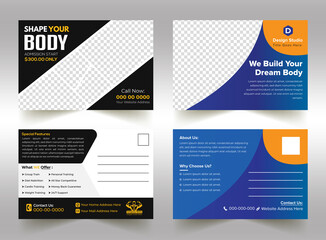 Modern, Creative And Professional Corporate Postcard Layout Design For Your Business And Printing