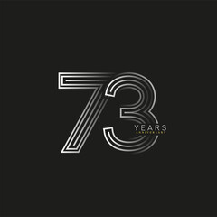 73rd years anniversary celebration logotype with linked number black and white. Simple and modern design, vector design for anniversary celebration.