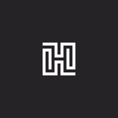 Letter H Line Logo. Vector Design.