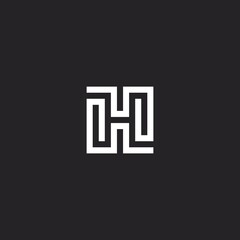 Letter H Line Logo. Vector Design.