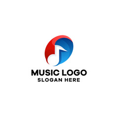 Music Gradient Colorful Logo Template