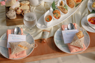 Picnic outdoors in the garden